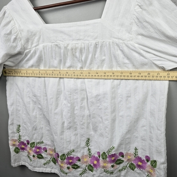 MATILDA JANE Enchanted Garden Best-Dressed Embroidered Blouse White Women Size L - Picture 10 of 16
